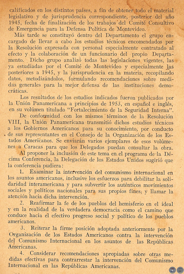 COLORADISMO PARAGUAYO FRENTE A LA ORGANIZACIÓN COMUNISTA INTERNACIONAL, 1954 - FIRMADO POR ALFREDO STROESSNER (RESOLUCIÓN JUNTA DE LA ANR)